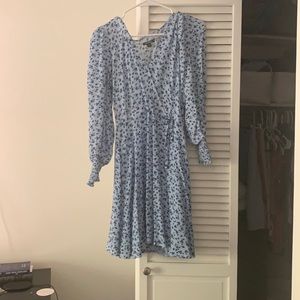 Floral, blue dress